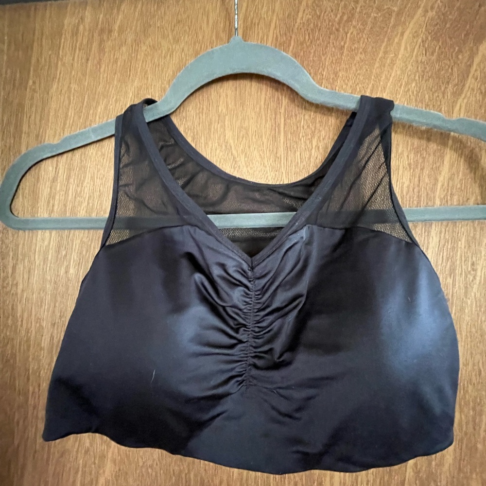 Black Mesh Detail Women's Bralette